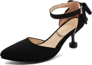 Women's Kitten Low Heel Slingback Pumps Pointed Toe Slip On Sandal Comfy Stiletto Dress Party Shoes