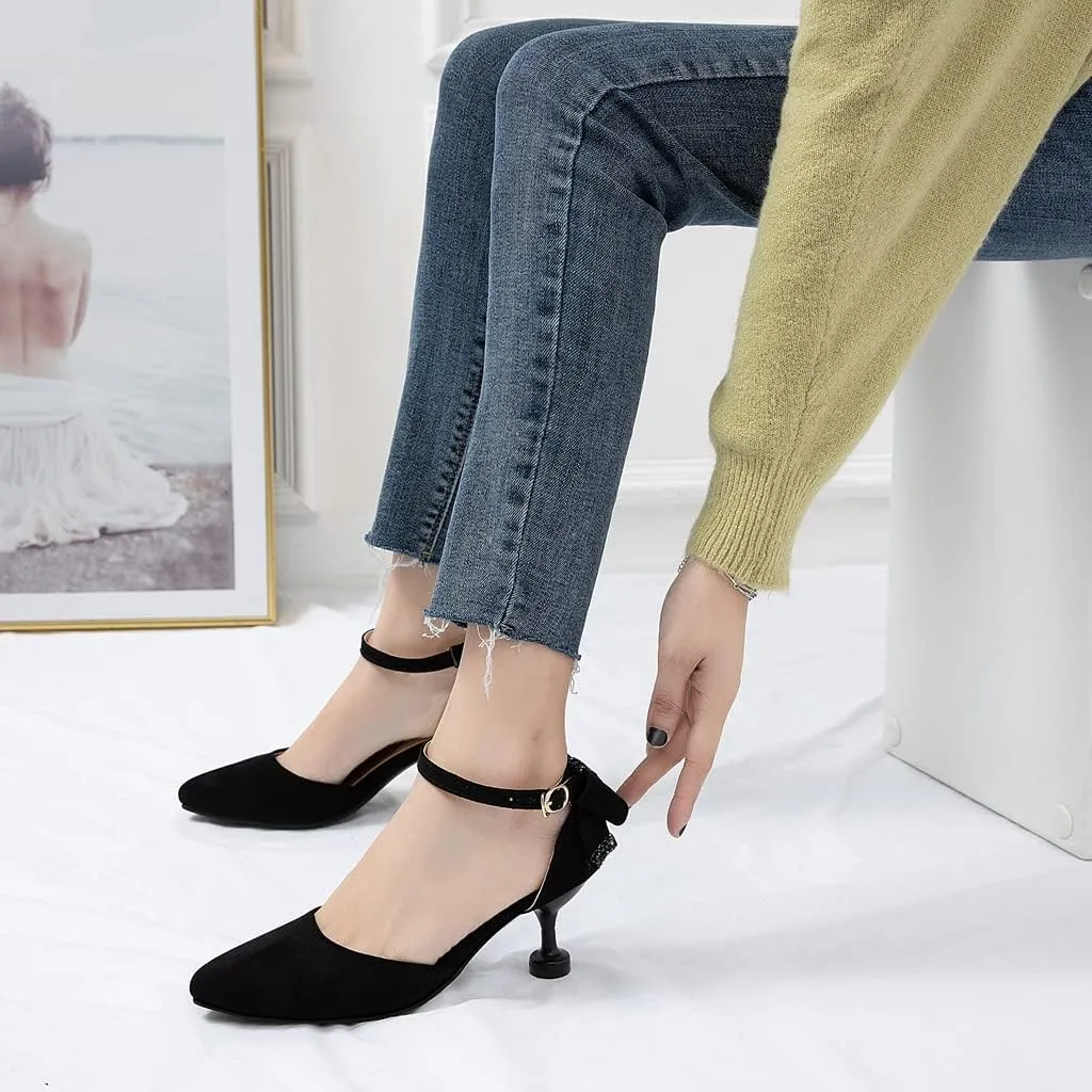 Women's Kitten Low Heel Slingback Pumps Pointed Toe Slip On Sandal Comfy Stiletto Dress Party Shoes