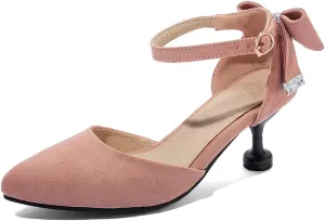 Women's Kitten Low Heel Slingback Pumps Pointed Toe Slip On Sandal Comfy Stiletto Dress Party Shoes