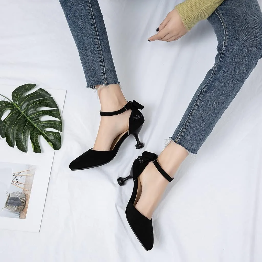 Women's Kitten Low Heel Slingback Pumps Pointed Toe Slip On Sandal Comfy Stiletto Dress Party Shoes