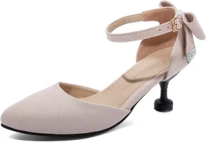 Women's Kitten Low Heel Slingback Pumps Pointed Toe Slip On Sandal Comfy Stiletto Dress Party Shoes