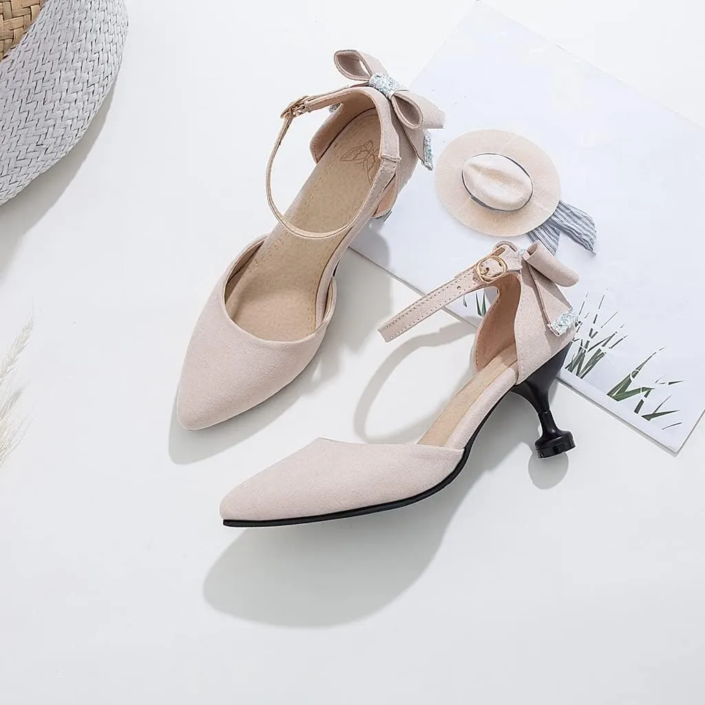 Women's Kitten Low Heel Slingback Pumps Pointed Toe Slip On Sandal Comfy Stiletto Dress Party Shoes