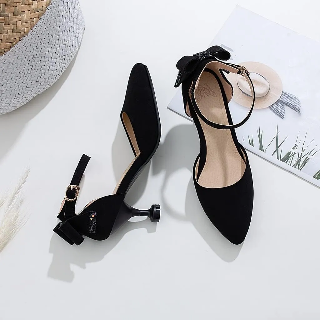 Women's Kitten Low Heel Slingback Pumps Pointed Toe Slip On Sandal Comfy Stiletto Dress Party Shoes