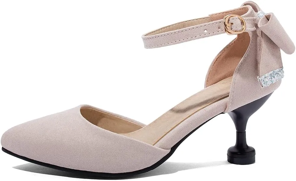 Women's Kitten Low Heel Slingback Pumps Pointed Toe Slip On Sandal Comfy Stiletto Dress Party Shoes