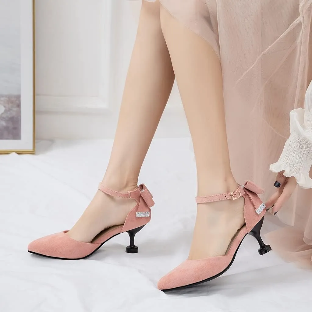 Women's Kitten Low Heel Slingback Pumps Pointed Toe Slip On Sandal Comfy Stiletto Dress Party Shoes