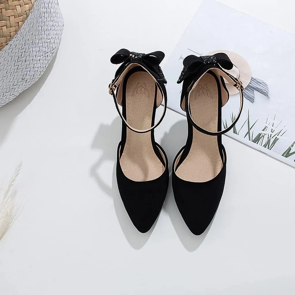 Women's Kitten Low Heel Slingback Pumps Pointed Toe Slip On Sandal Comfy Stiletto Dress Party Shoes