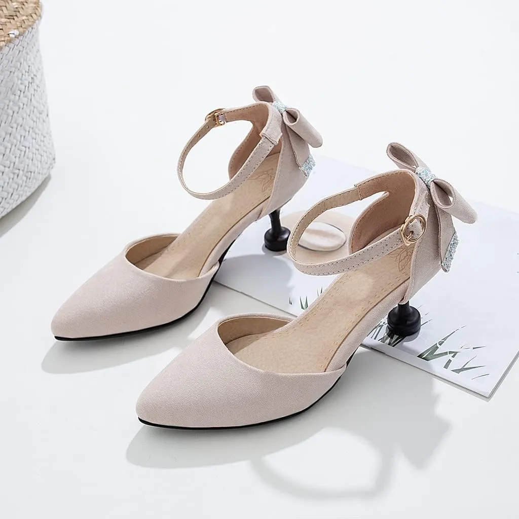 Women's Kitten Low Heel Slingback Pumps Pointed Toe Slip On Sandal Comfy Stiletto Dress Party Shoes