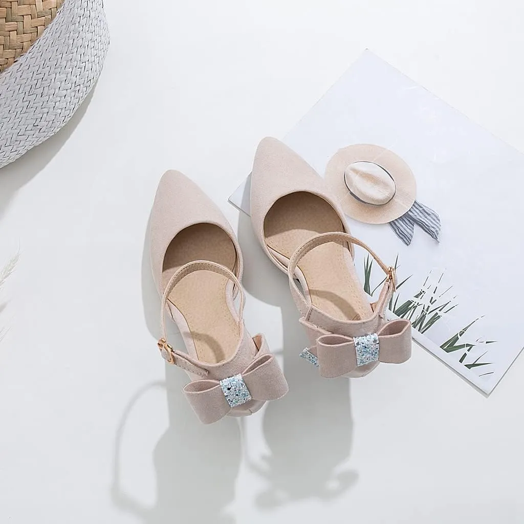Women's Kitten Low Heel Slingback Pumps Pointed Toe Slip On Sandal Comfy Stiletto Dress Party Shoes
