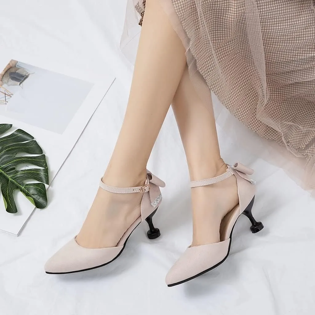Women's Kitten Low Heel Slingback Pumps Pointed Toe Slip On Sandal Comfy Stiletto Dress Party Shoes