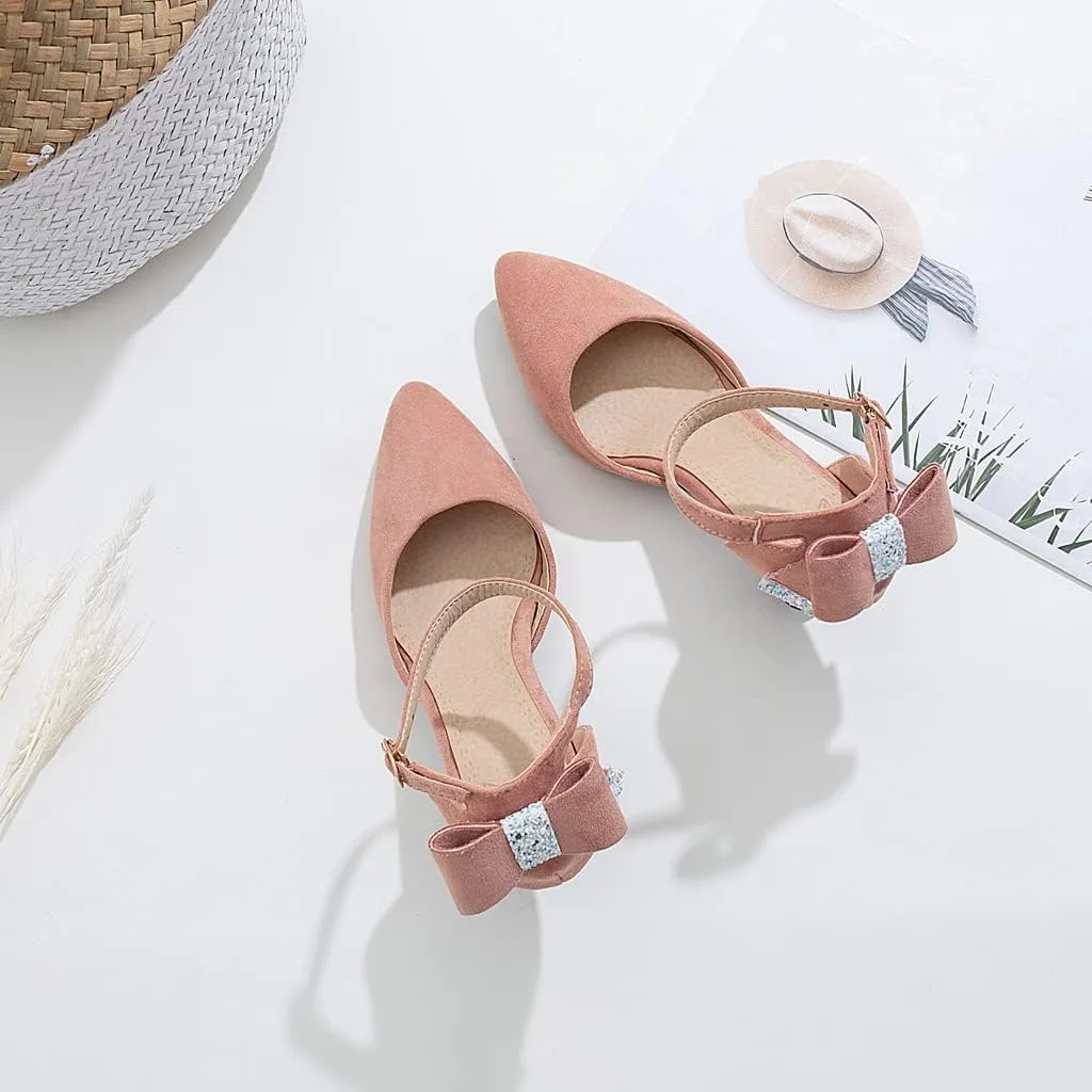 Women's Kitten Low Heel Slingback Pumps Pointed Toe Slip On Sandal Comfy Stiletto Dress Party Shoes
