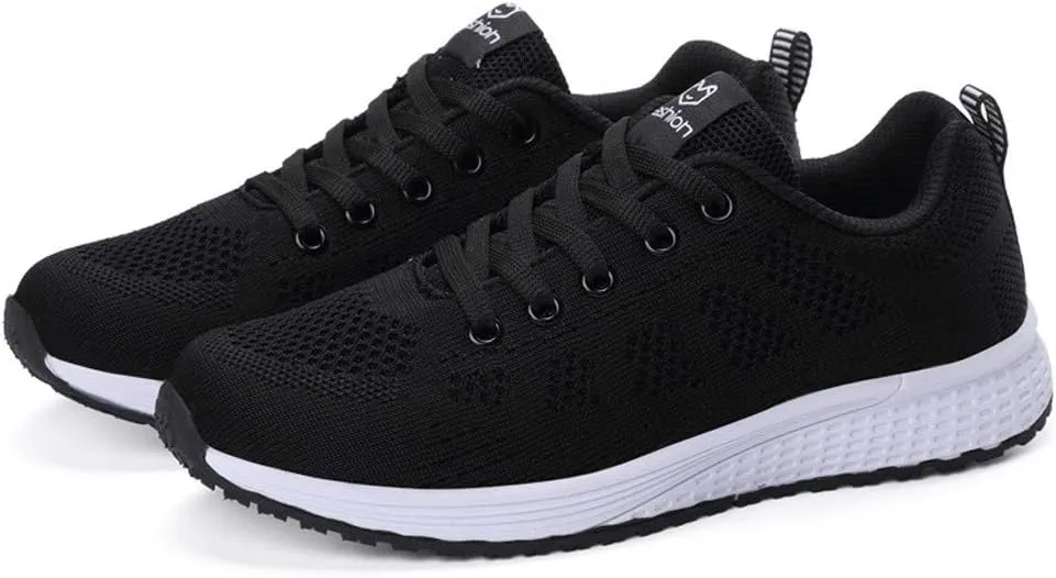 Womens Ladies Walking Running Shoes Slip On Lace-Up Tennis Shoes Womens Slip On Casual Tennis Shoes Walking Sneakers Red Tennis Shoe Cross Trainer Shoe