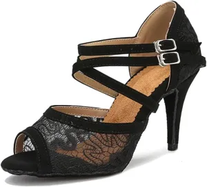 Women's Latin Dance Shoes - Ballroom Salsa Tango Party Heels, 10CM/3.9Inch Heel Height