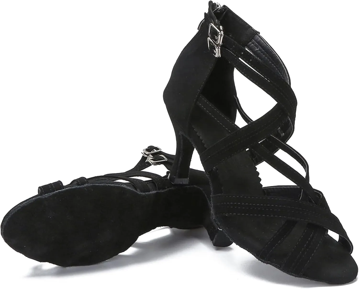 Women's Latin Dance Sneakers - Tango Jazz Salsa Ballroom Professional Shoes, 10CM/3.9Inch Heel Height