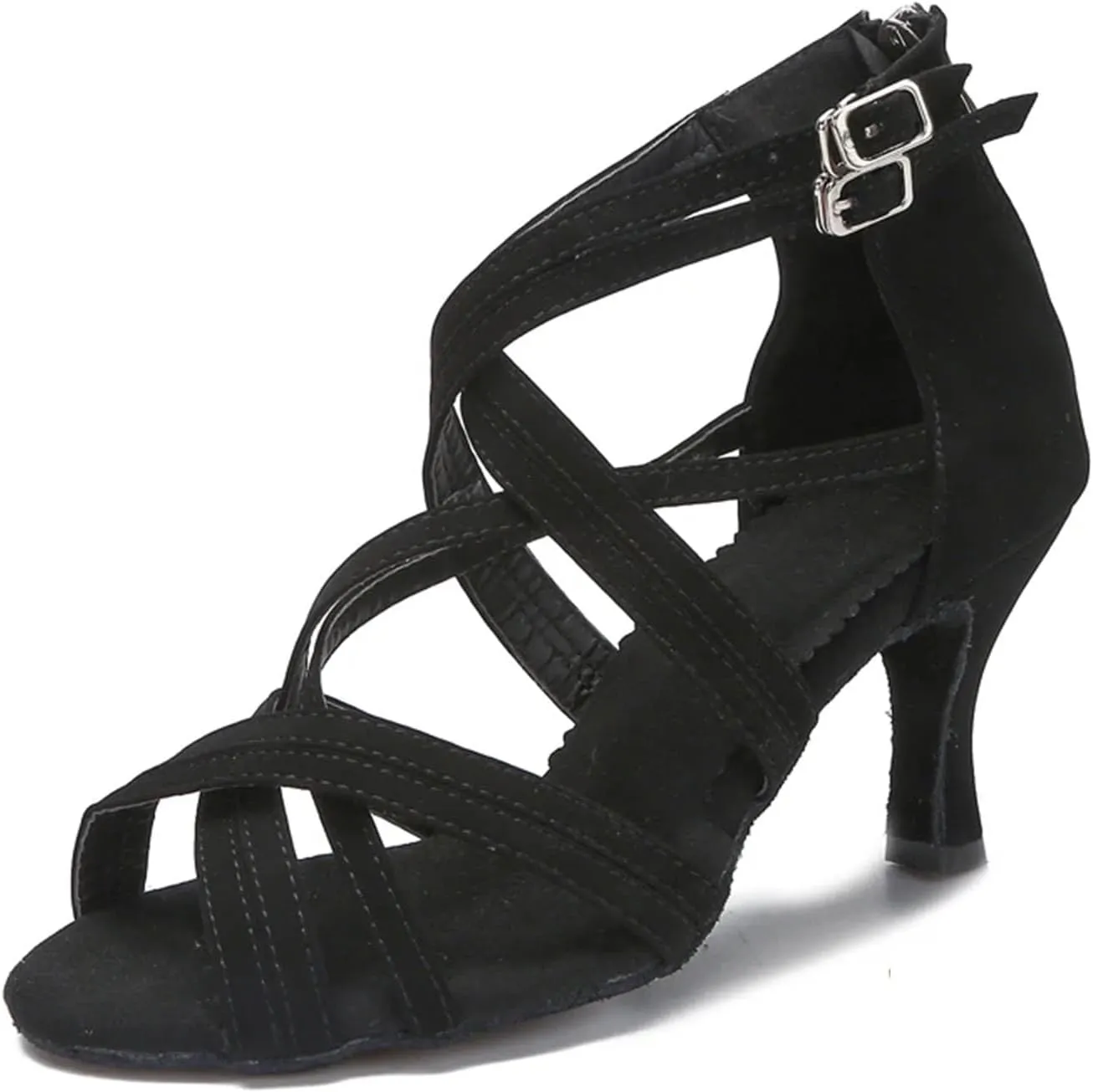 Women's Latin Dance Sneakers - Tango Jazz Salsa Ballroom Professional Shoes, 10CM/3.9Inch Heel Height