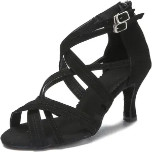 Women's Latin Dance Sneakers - Tango Jazz Salsa Ballroom Professional Shoes, 10CM/3.9Inch Heel Height