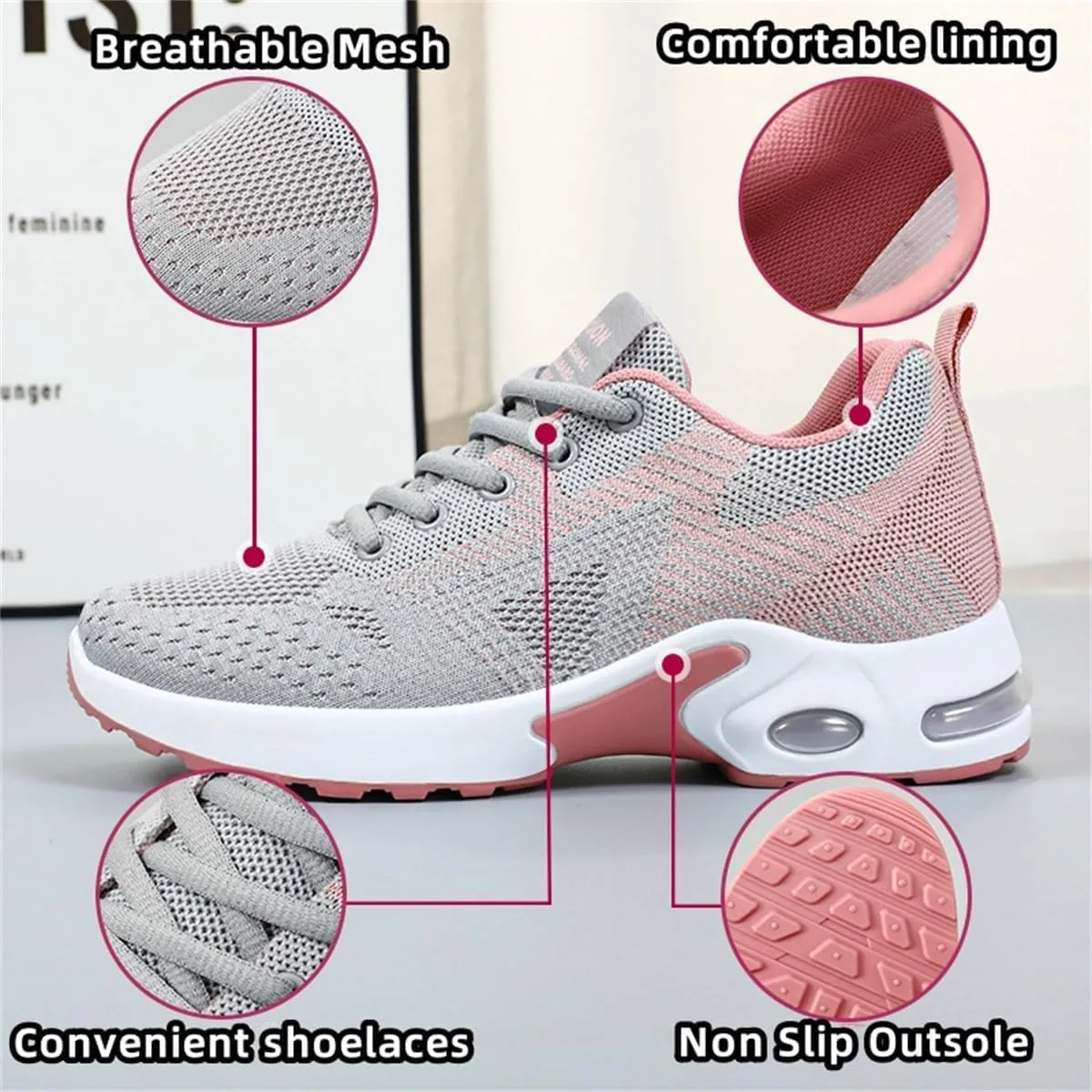Womens Orthopedic Shoes Mesh Slip on Sneakers Zapatos Ortopdicos para Mujer Breathable for Plantar Fasciitis Relief