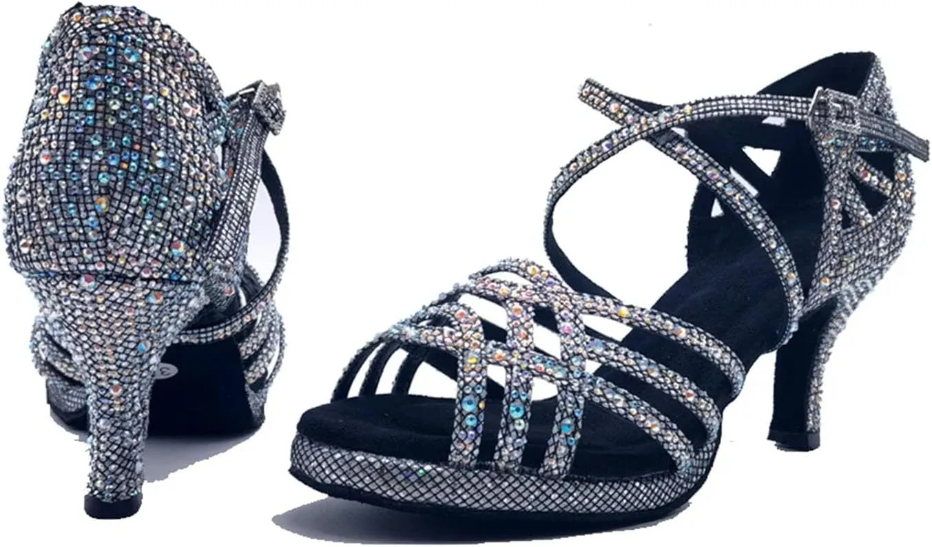 Women's Platform Latin Dance Shoes - Ballroom Tango Salsa High Heel Party Sandals, 10CM/3.9Inch Heel Height