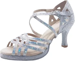 Women's Platform Latin Dance Shoes - Ballroom Tango Salsa High Heel Party Sandals, 10CM/3.9Inch Heel Height