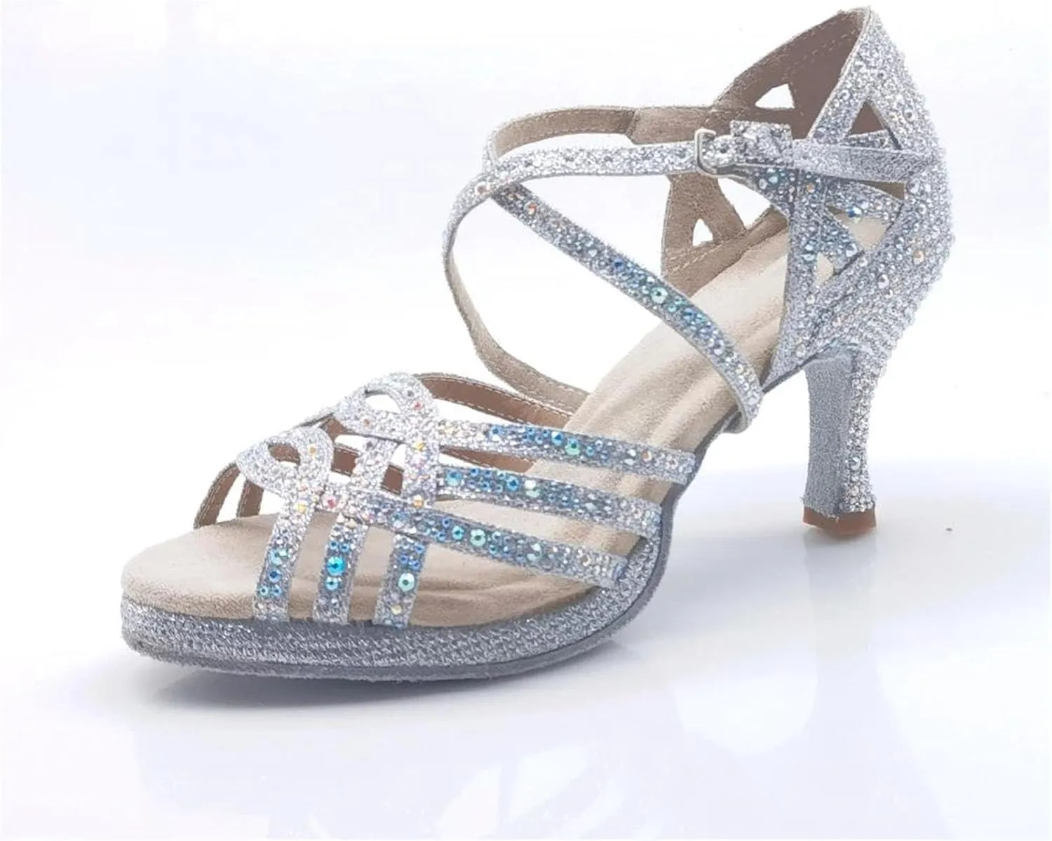 Women's Platform Latin Dance Shoes - Ballroom Tango Salsa High Heel Party Sandals, 10CM/3.9Inch Heel Height