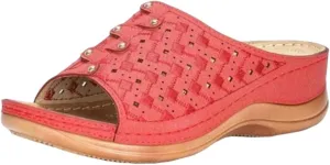 Womens Platform Sandals Wedge Low Open Toe Slides Dressy Comfortable Slipper Summer Beach Shoes