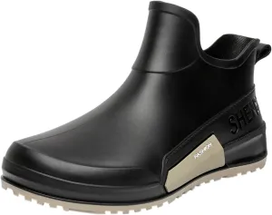 Womens Rain Boots Mid Calf Mens Grounded Footwear Booties for Woman Slip On Barefoot Shoes Women's Ankle Rain Boots Rubber Fishing Deck Womens Boots Fall 2024
