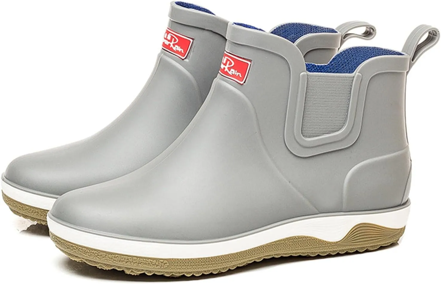 Womens Rain Boots Rubber Mens Grounded Footwear Booties with Heel Non Slip Work Barefoot Shoes Mens Rain Boots Slip On Non-Slip Rubber Waterproof Knee High Boots