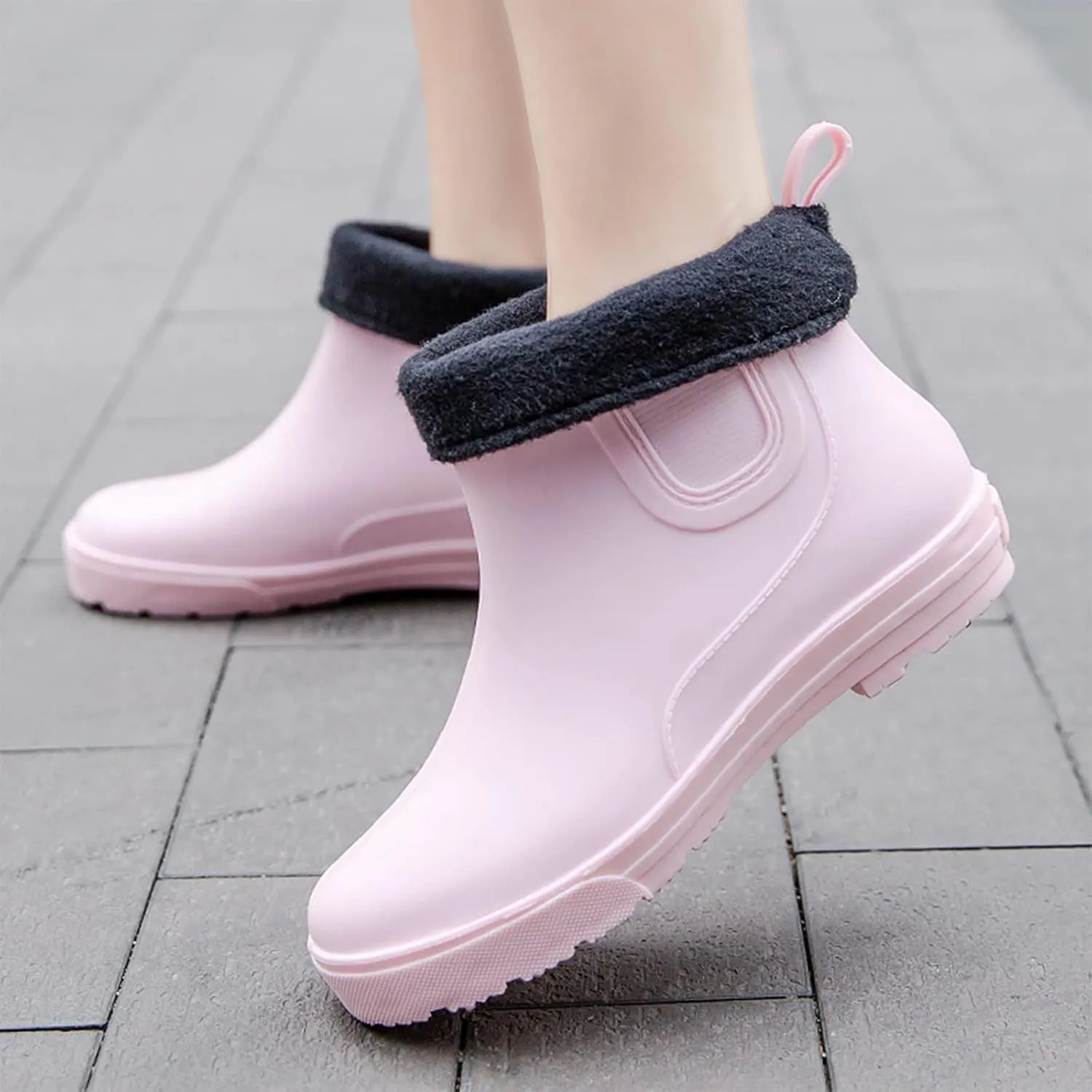 Womens Rain Boots Waterproof Ankle Rain Boots Slip On Barefoot Shoes Rubber Fishing Womens Boots Garden Boots