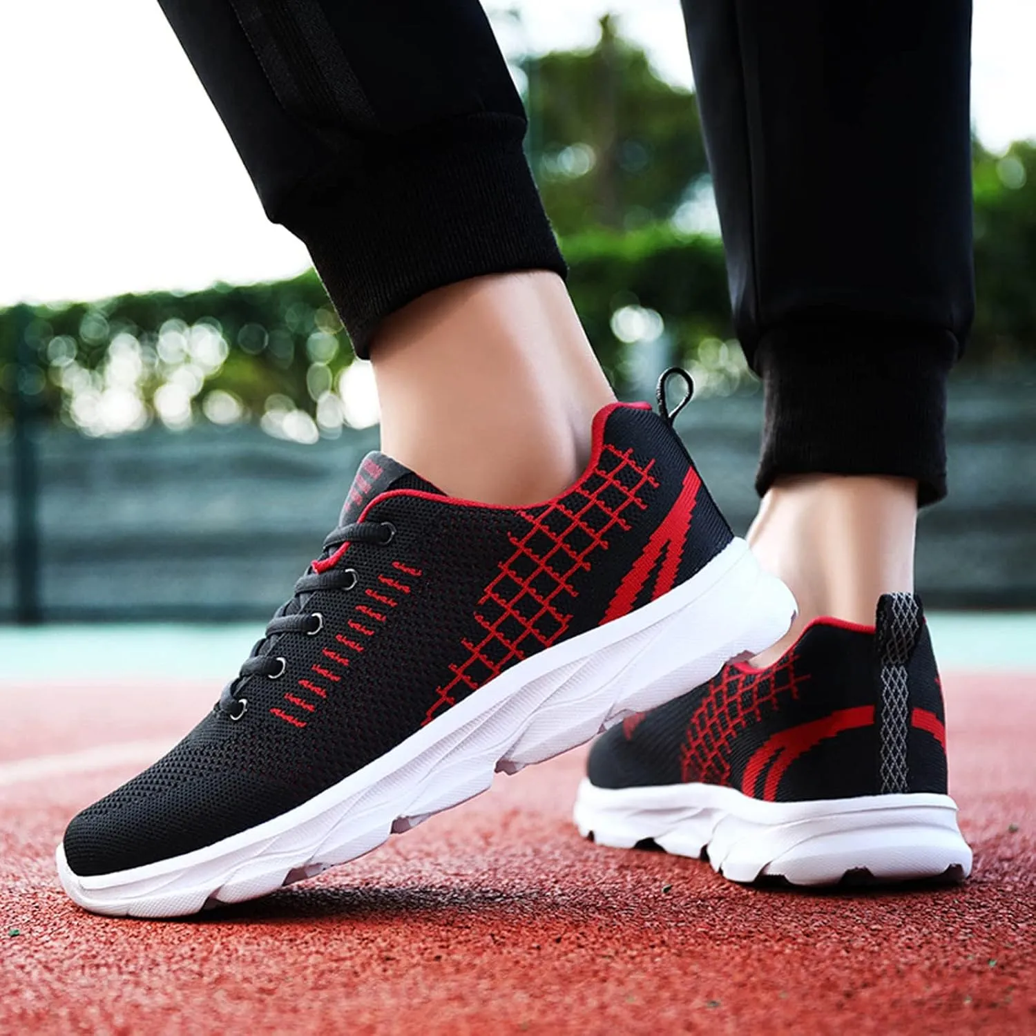 Womens Running Shoes Lightweight Breathable No Slip Tennis Shoes Womens Sports Black Casual Shoes Men's Fashion Sneakers Tennis Shoe Cross Trainer Shoe