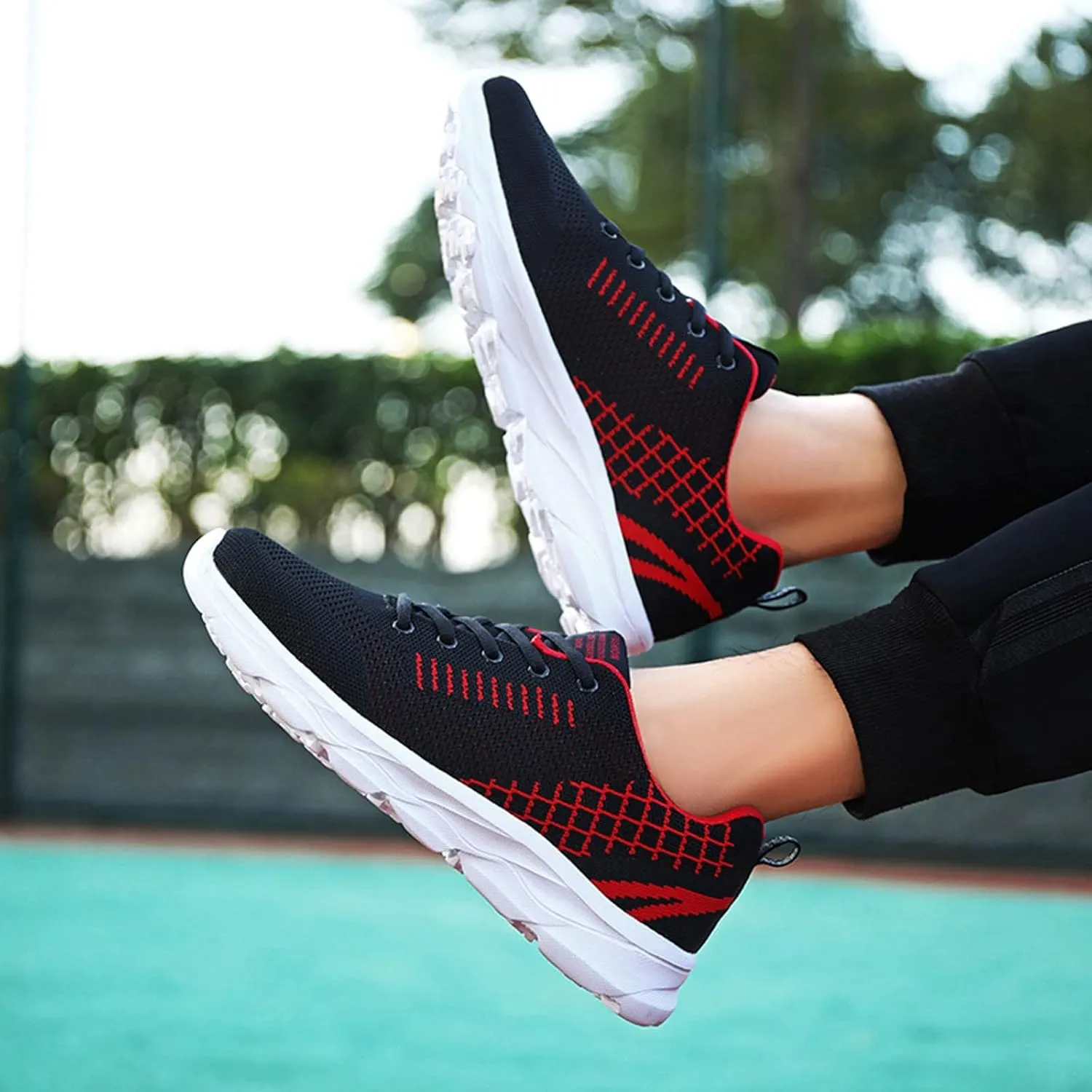 Womens Running Shoes Lightweight Breathable No Slip Tennis Shoes Womens Sports Black Casual Shoes Men's Fashion Sneakers Tennis Shoe Cross Trainer Shoe