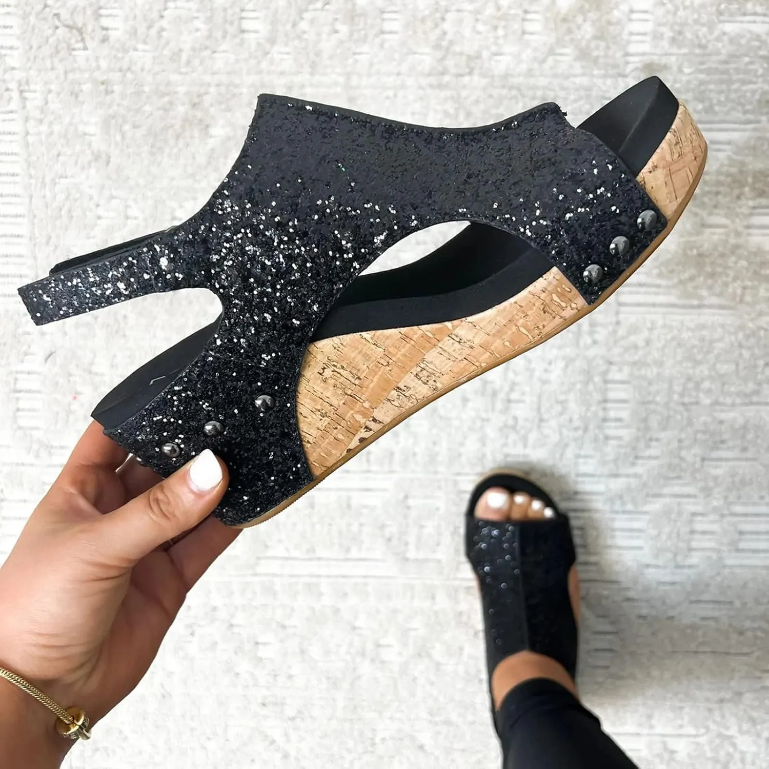 Womens Sandals 2025 Wedge Sandal for Women Wide Width Platform Wedge Sandals Fashion Espadrilles Open Toe Casual Dressy Espadrilles Shoes Summer Beach Outdoor Slippers Shoes Boho Ladies Wedges 2025