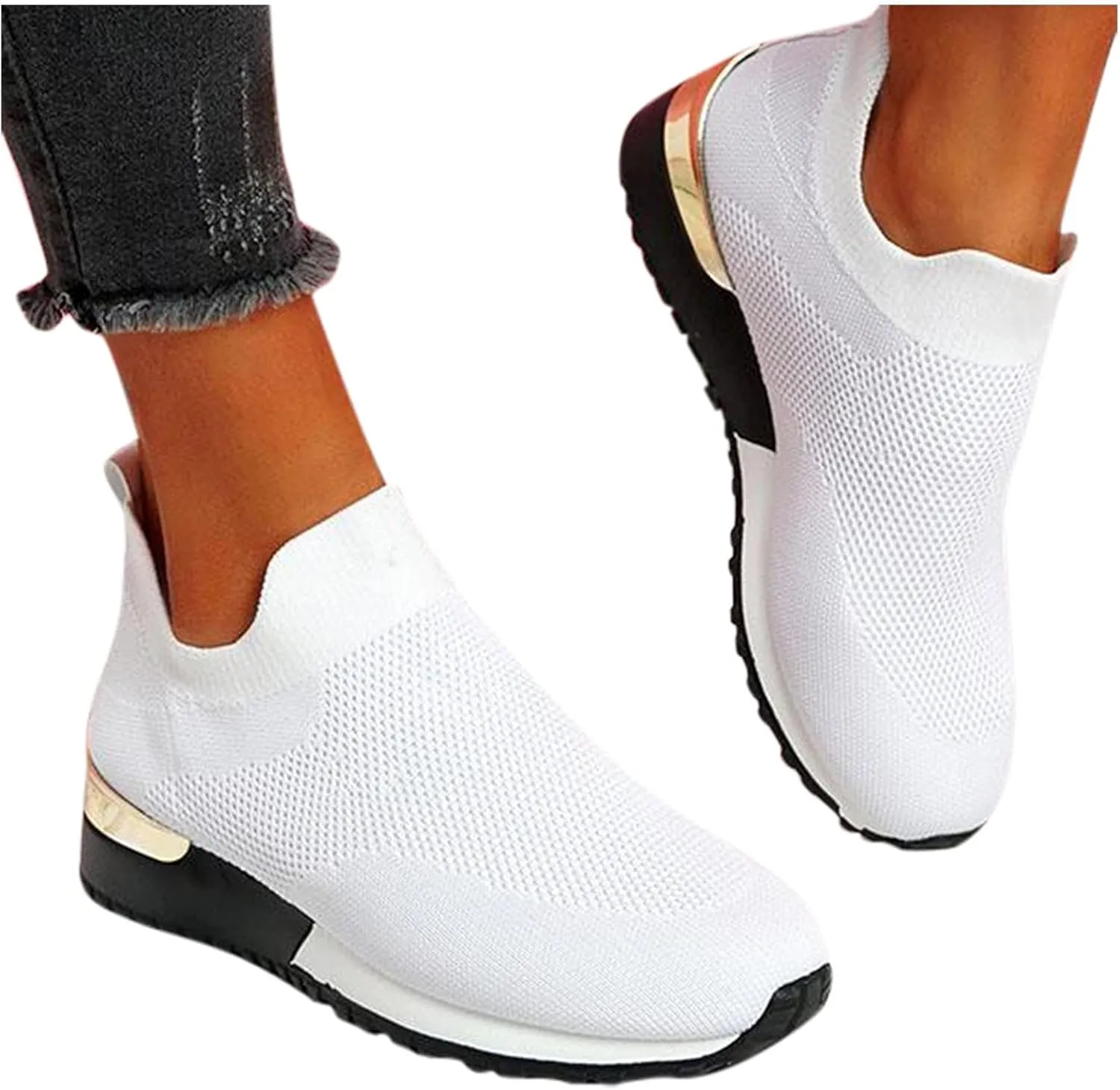 Womens Slip On Walking Shoes Non Slip Running Shoes Breathable Workout Shoes Lightweight Sneakers Comfortable Shoes