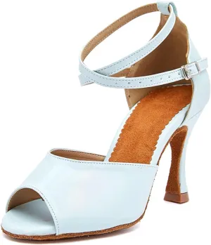 Women's Soft Sole Latin Dance Shoes - Salsa Ballroom Indoor Party Sandals, 10CM/3.9Inch Heel Height
