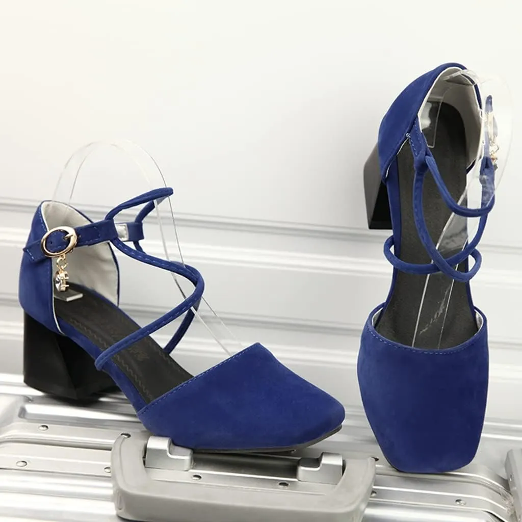 Women's Square Toe D'Orsay Pumps Comfort Ankle Strap Block Low Heel Dress Sandals Party Office Shoes