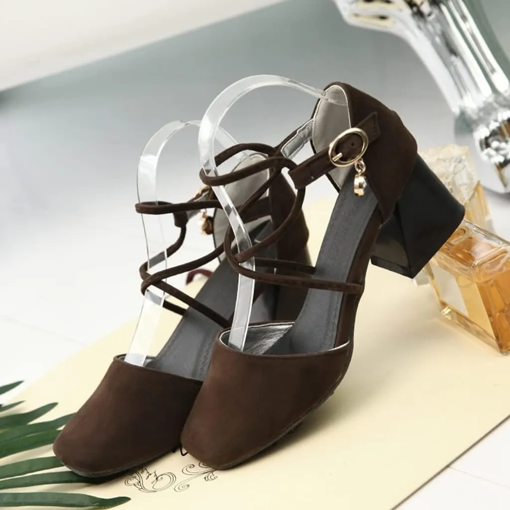 Women's Square Toe D'Orsay Pumps Comfort Ankle Strap Block Low Heel Dress Sandals Party Office Shoes