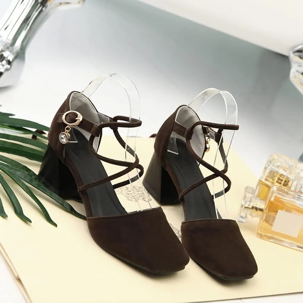 Women's Square Toe D'Orsay Pumps Comfort Ankle Strap Block Low Heel Dress Sandals Party Office Shoes