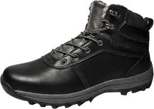 Work Boots for Men Slip On Hiking Sneakers Fur Lined Ankle Boot Womens Safety Shoes Slip On Waterproof Outdoor Shoes Lightweight Anti Slip Hike Grounded Footwear