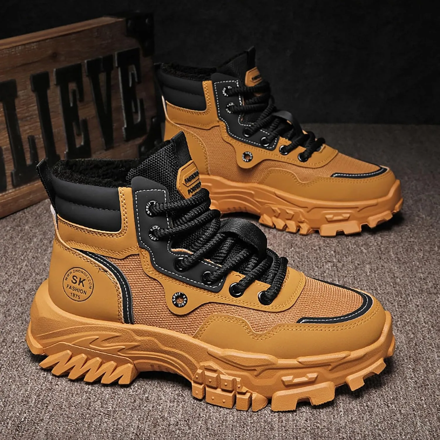 Work Boots for Men Waterproof Hiking Sneakers Ankle Booties Womens Safety Toe Shoes Slip On Platform Sneakers Indestructible Hike Grounded Footwear