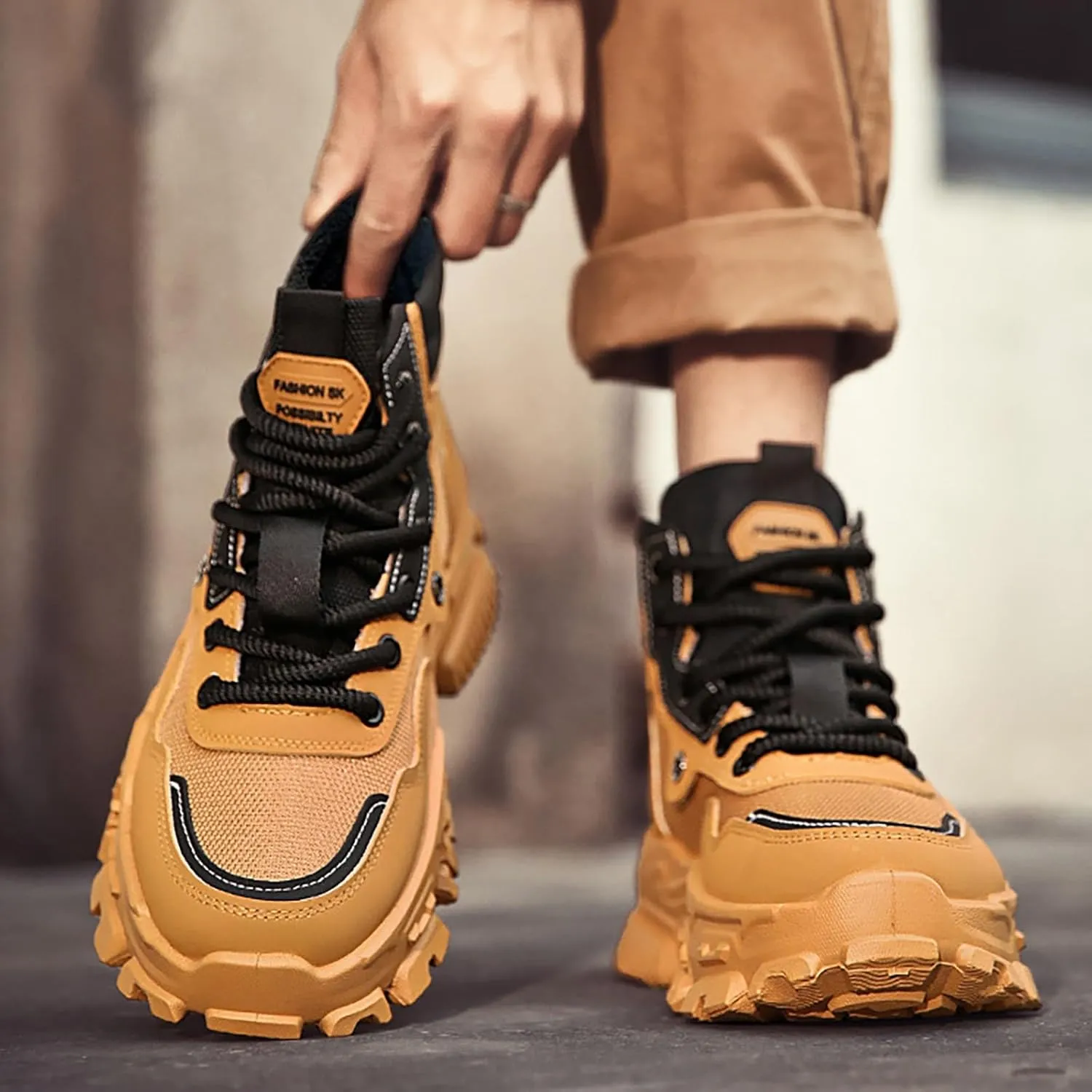 Work Boots for Men Waterproof Hiking Sneakers Ankle Booties Womens Safety Toe Shoes Slip On Platform Sneakers Indestructible Hike Grounded Footwear